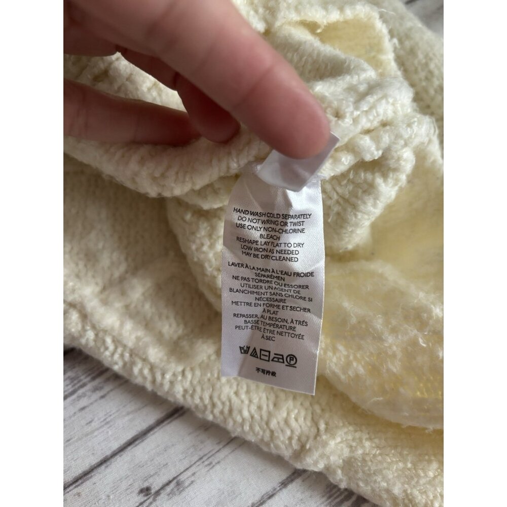 Anthropologie Maeve Sweater Short Sleeve Cable-Knit Vest Soft Ivory M/L - Picture 10 of 11